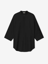 Cotton Wool Oxford Mandarin Relaxed Short Sleeve Shirt